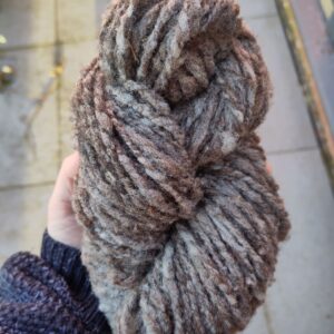 a twisted hank of ryeland yarn